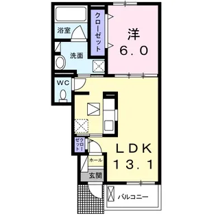 サンシャイン5【1階】の間取り