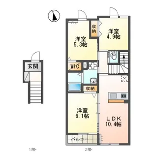 ウィル・ヴェリタス (WILL・VERITAS)【2階】の間取り