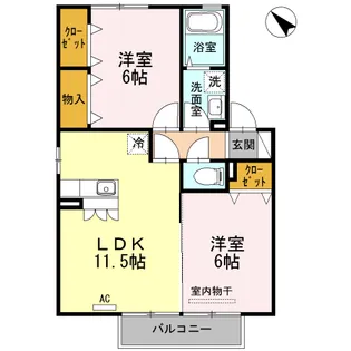 コルシェーヌ【2階】の間取り
