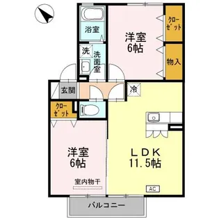 コルシェーヌ【2階】の間取り