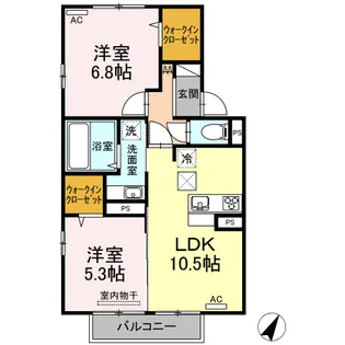 ムーンリバーヴィラ里【1階】の間取り