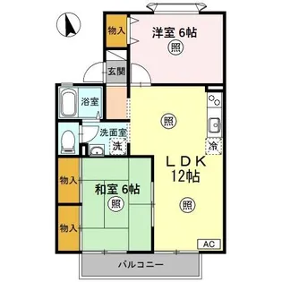 リバーサイド森町Ⅱ【2階】の間取り