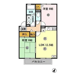 クレールメゾン B棟【2階】の間取り