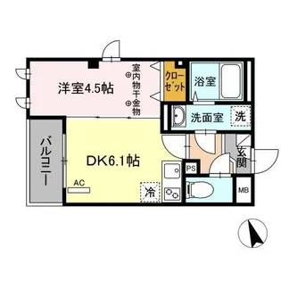 アルカディア末広【4階】の間取り