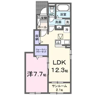 ベル フルールA【1階】の間取り