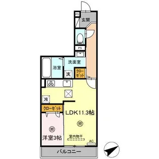 マンダリンフィールド【1階】の間取り