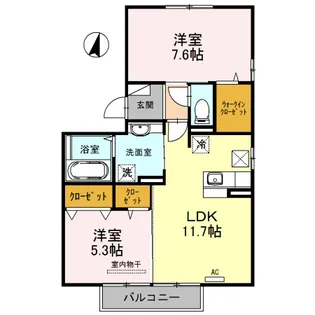 メイユール下郡 I【1階】の間取り