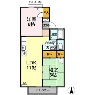 リバーサイド森町I【2階】の間取り