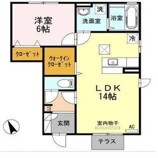 プレイス 樹の丘【1階】の間取り