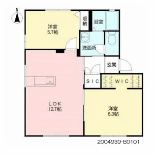 ディアス三川 B棟【1階】の間取り