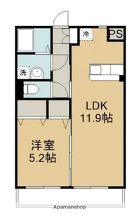 ユーミー奥田【201号室】の間取り