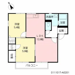 ルミエール高畑 A【2階】の間取り