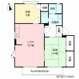 グレイス若宮【A201号室】の間取り