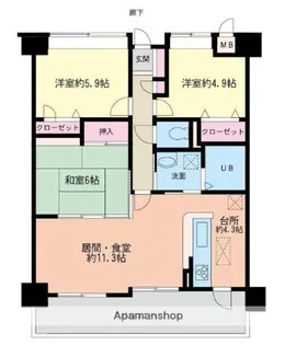 大分県大分市明野西2丁目【マンション】の間取り