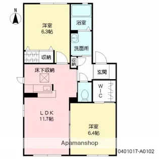 パークサイドコート【1階】の間取り