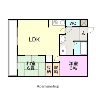 ハイツ岡【303号室】の間取り