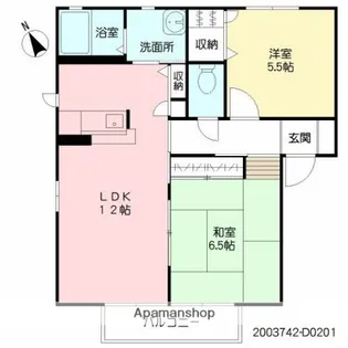 アイエス猪野D【1階】の間取り