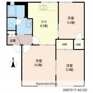 ベルハイツ【1階】の間取り