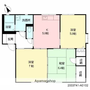 アイエス猪野A【2階】の間取り
