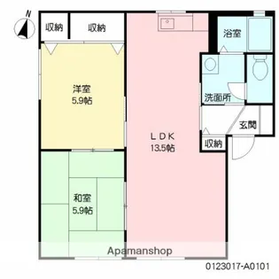 シャルマン五常【1階】の間取り