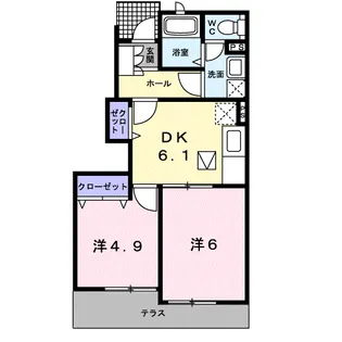 めぞん佐野B【1階】の間取り