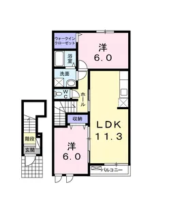 ミッキーハウスⅡーB【2階】の間取り