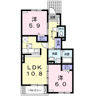 グレイスフル松露 B【1階】の間取り