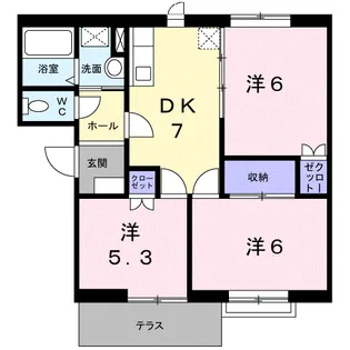 スターダスト森町A【1階】の間取り