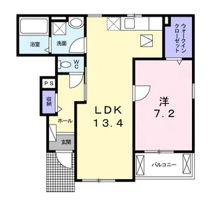キャトル セゾンB【1階】の間取り
