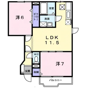 ヴェルソー【1階】の間取り