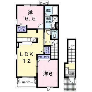 ヴィラ・キャレット Ⅱ【2階】の間取り