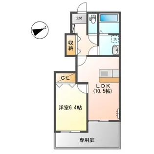 ベルフレーズB棟【101号室】の間取り