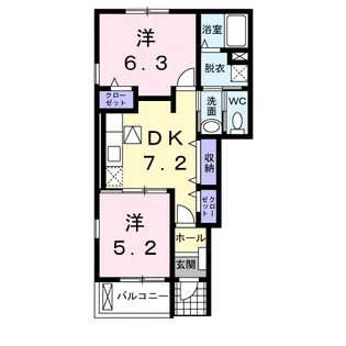 ビサイドアヴェニューA【1階】の間取り
