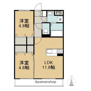 レジデンスリラ横尾【103号室】の間取り
