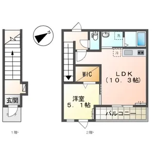 ル・シェルブルー【2階】の間取り