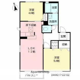グランシャリオ【C102号室】の間取り