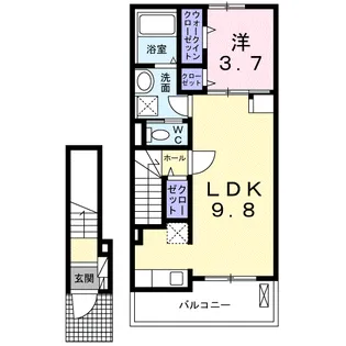 メゾン ひいらぎ Ⅲ【2階】の間取り