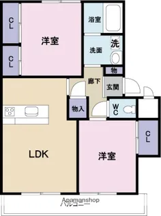 スリーゼ中戸次【1階】の間取り