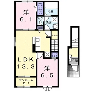 ニューポートみさ【2階】の間取り