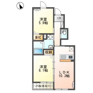 ウィル・ヴェリタス (WILL・VERITAS)【1階】の間取り