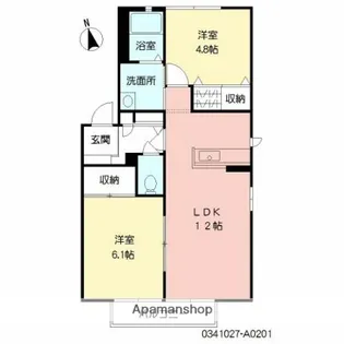 SUNNY COURT屋野Ⅱ【2階】の間取り