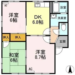 ボヌール羽屋A【1階】の間取り