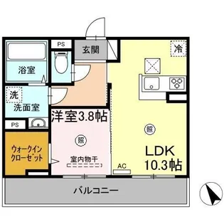 プランドール汐見【1階】の間取り
