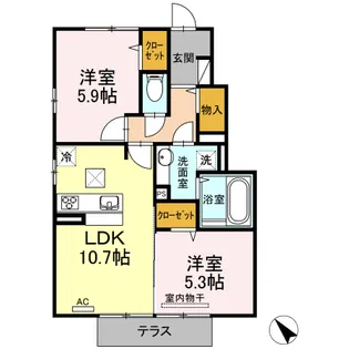 エスポワール・ナミⅡⅢ Ⅲ【1階】の間取り