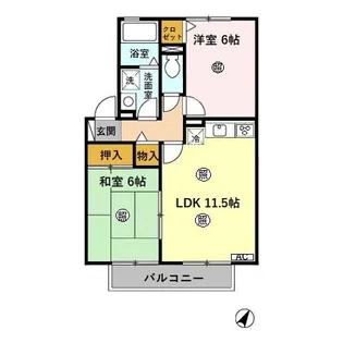 クレールメゾン B棟【2階】の間取り