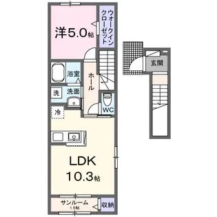 シャルマン南大分【2階】の間取り