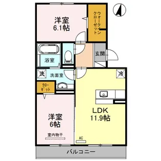 グランシャリオS【2階】の間取り