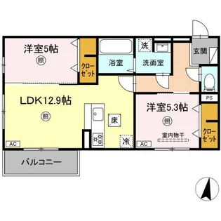 PREMILIFE日岡【1階】の間取り
