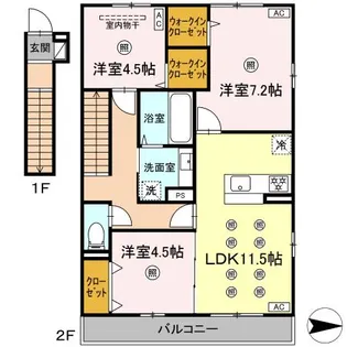 ティアラB【2階】の間取り