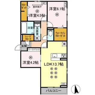 ティアラA【3階】の間取り